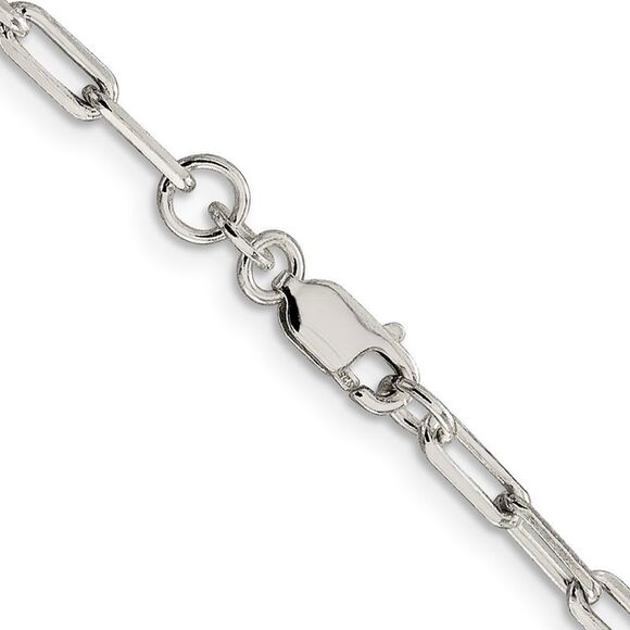 Kazi Luxury Sterling Silver 3.25mm Elongated Open Link Chain